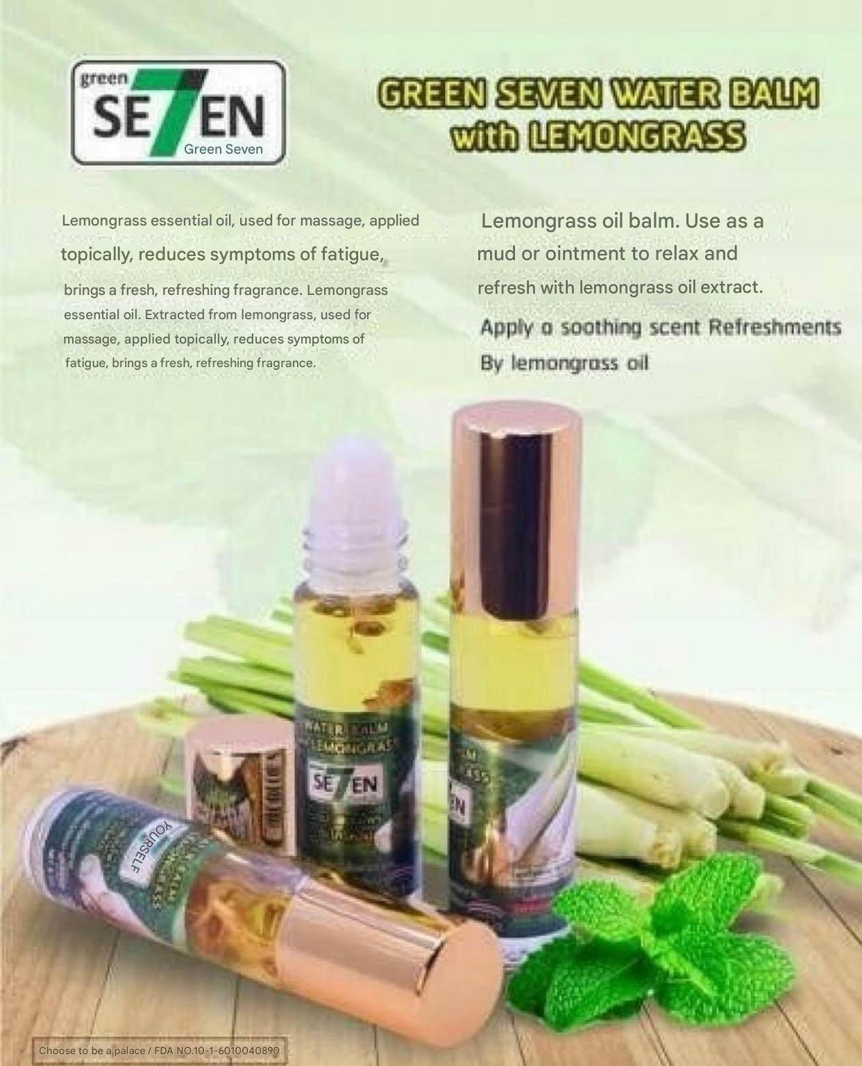 HANI PO™ Seven Green Oil Water Balm 100% Organic Lemongrass Refresher Roll on
