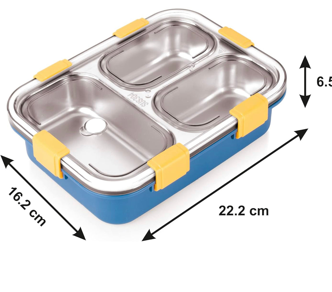 304 Stainless Steel Lunch Box - 3 partition