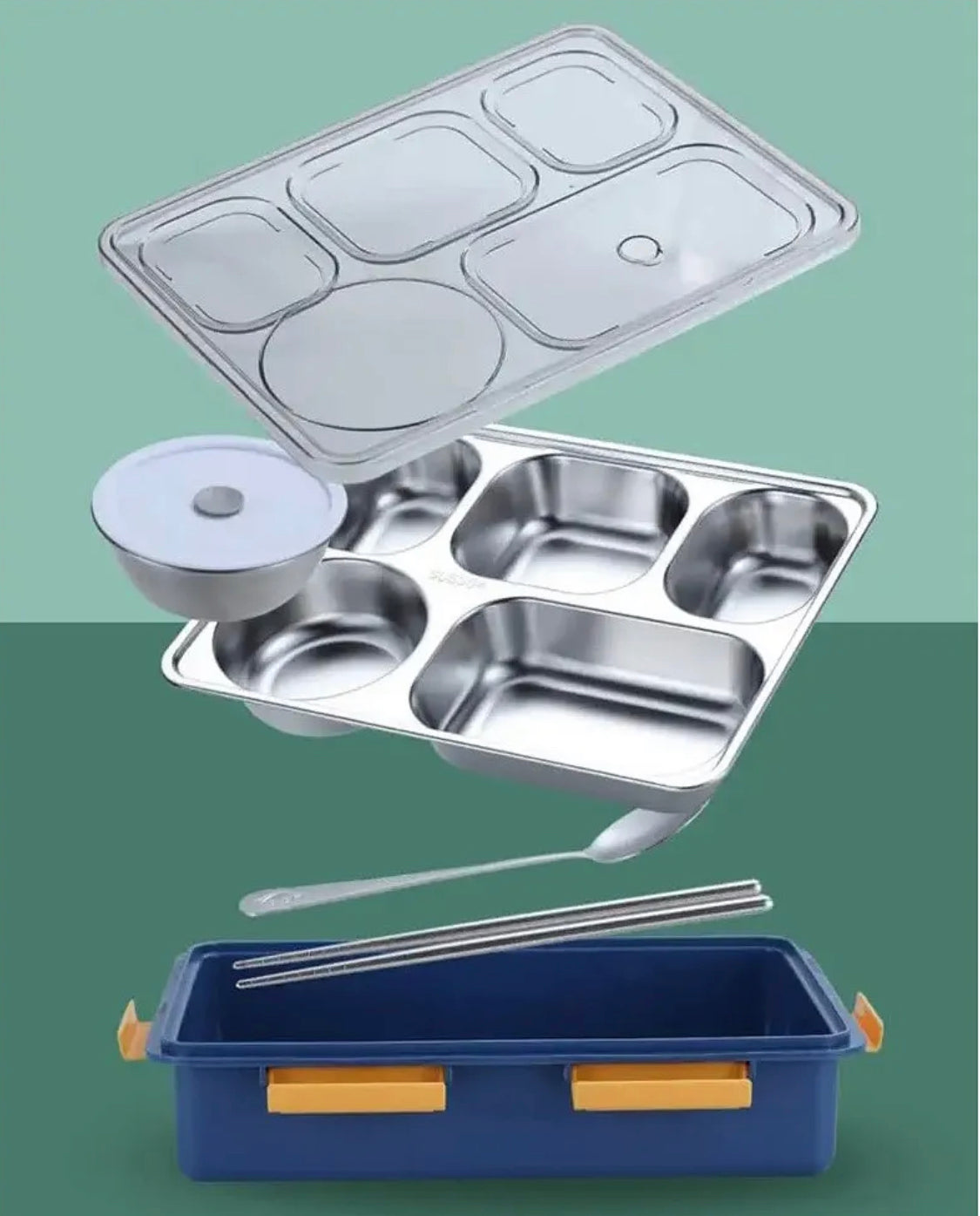 304 Stainless Steel Lunch Box- 5 partition