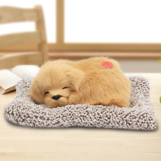 Plush Sleeping Puppy with sound press Simulation