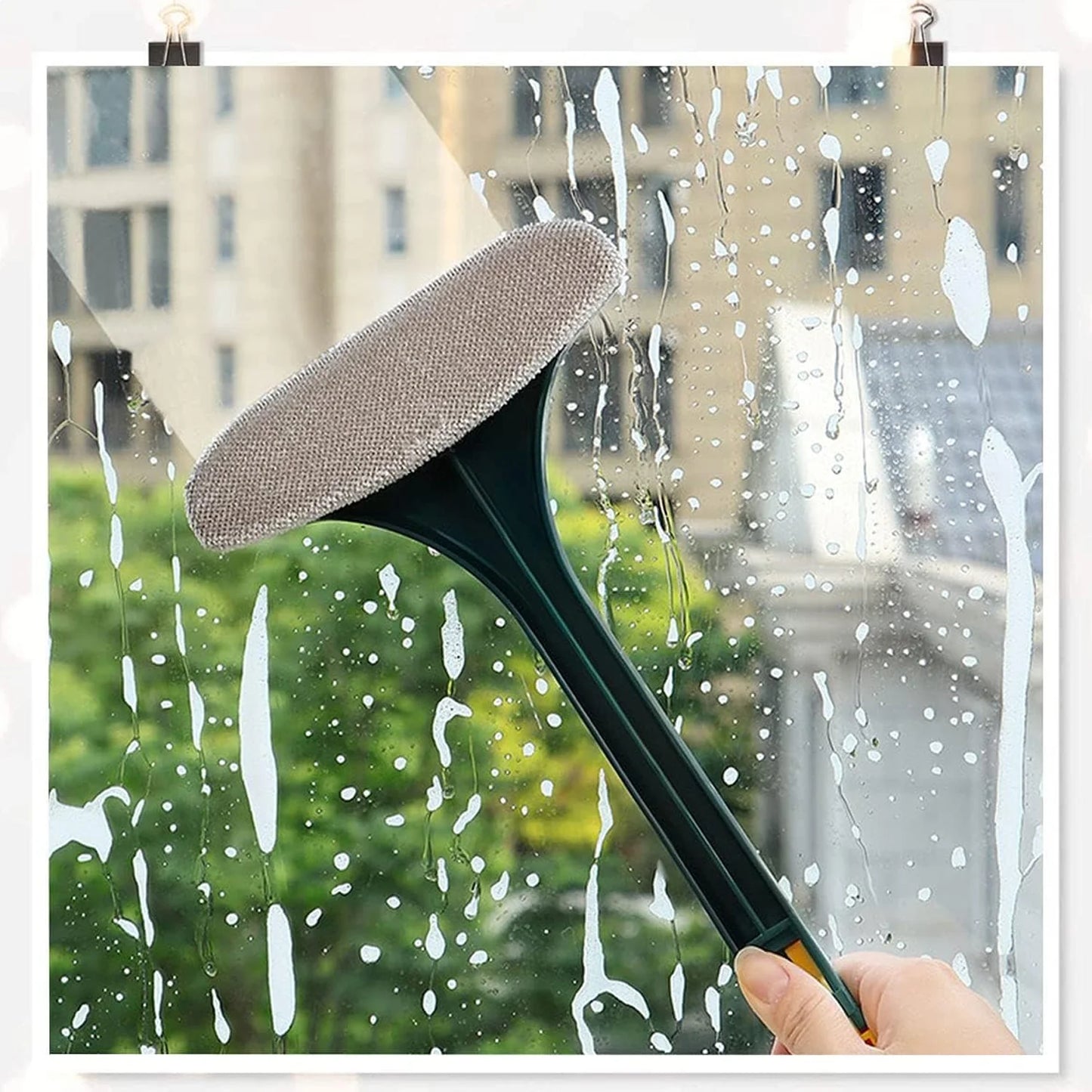 Brush 2 In 1 Mesh Cleaning Brush & Wiper With Extended Handle Window Cleaning Brush Net Cleaner,Magic Window Cleaner Brush, Window Mesh Cleaner