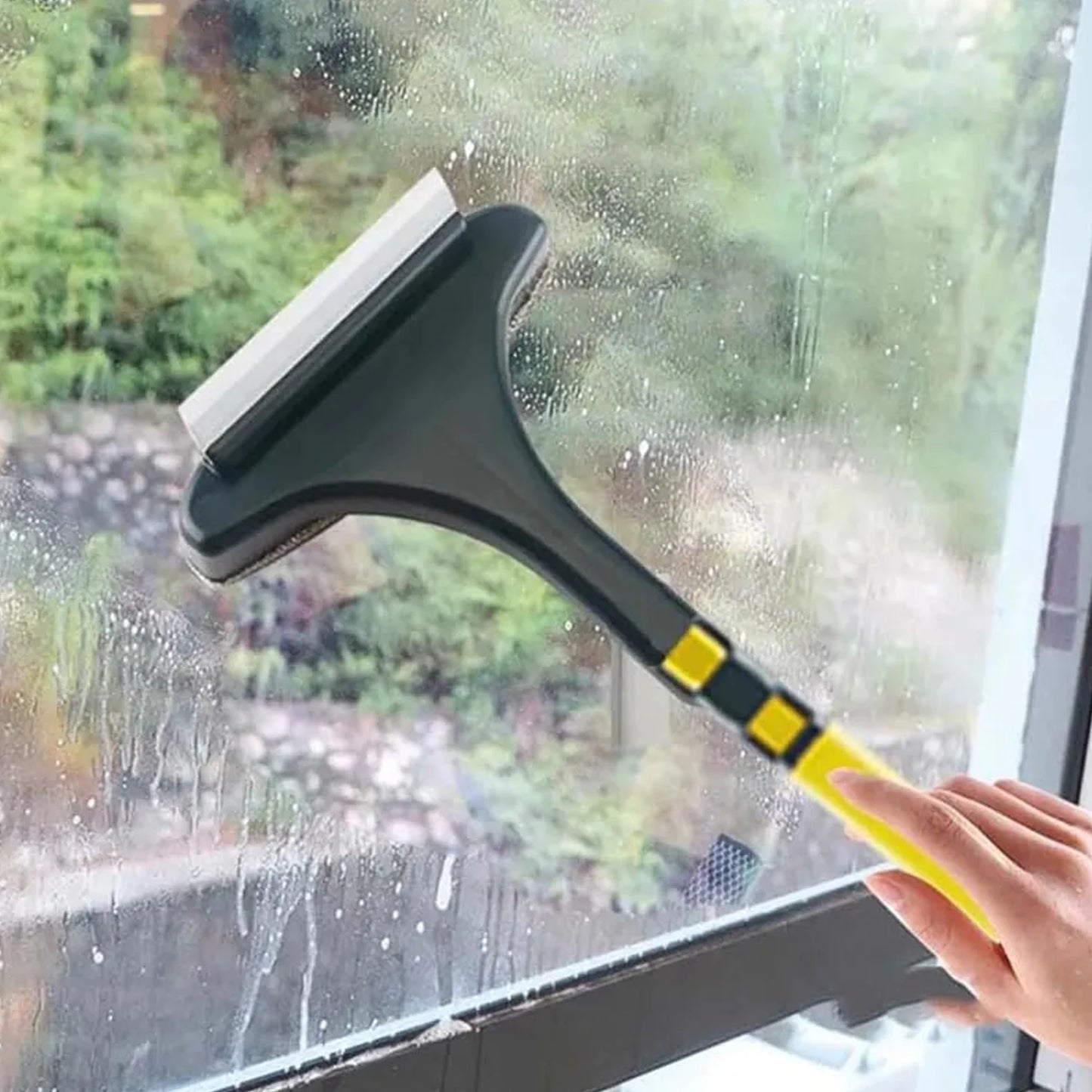 Brush 2 In 1 Mesh Cleaning Brush & Wiper With Extended Handle Window Cleaning Brush Net Cleaner,Magic Window Cleaner Brush, Window Mesh Cleaner