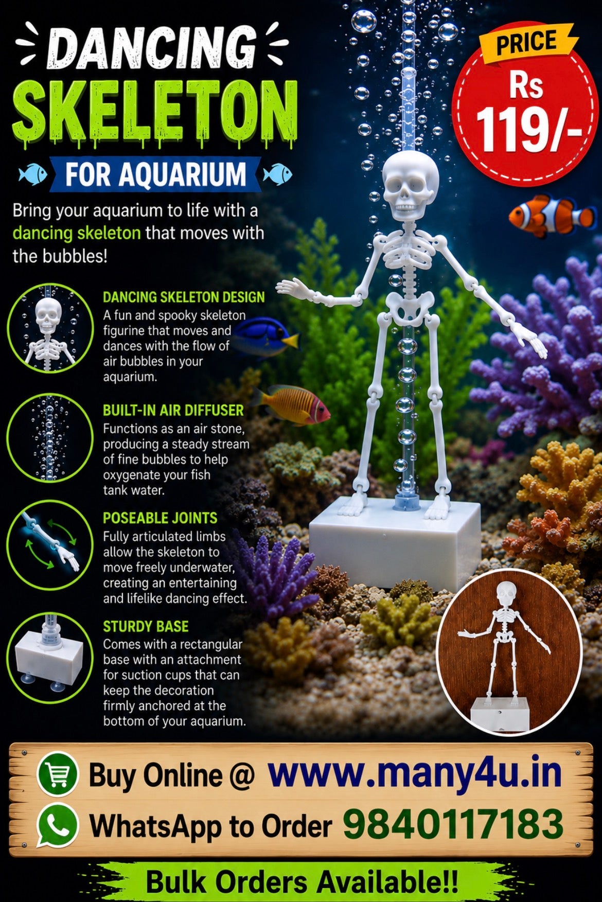 Dancing Skeleton for Aquarium