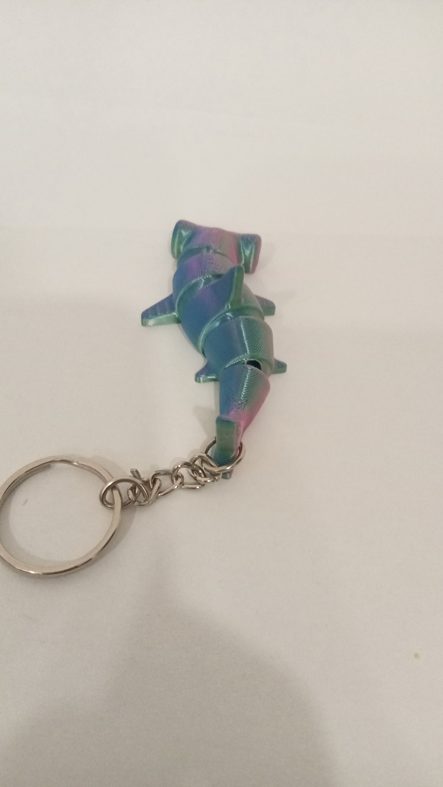 Tri colour shark keychain