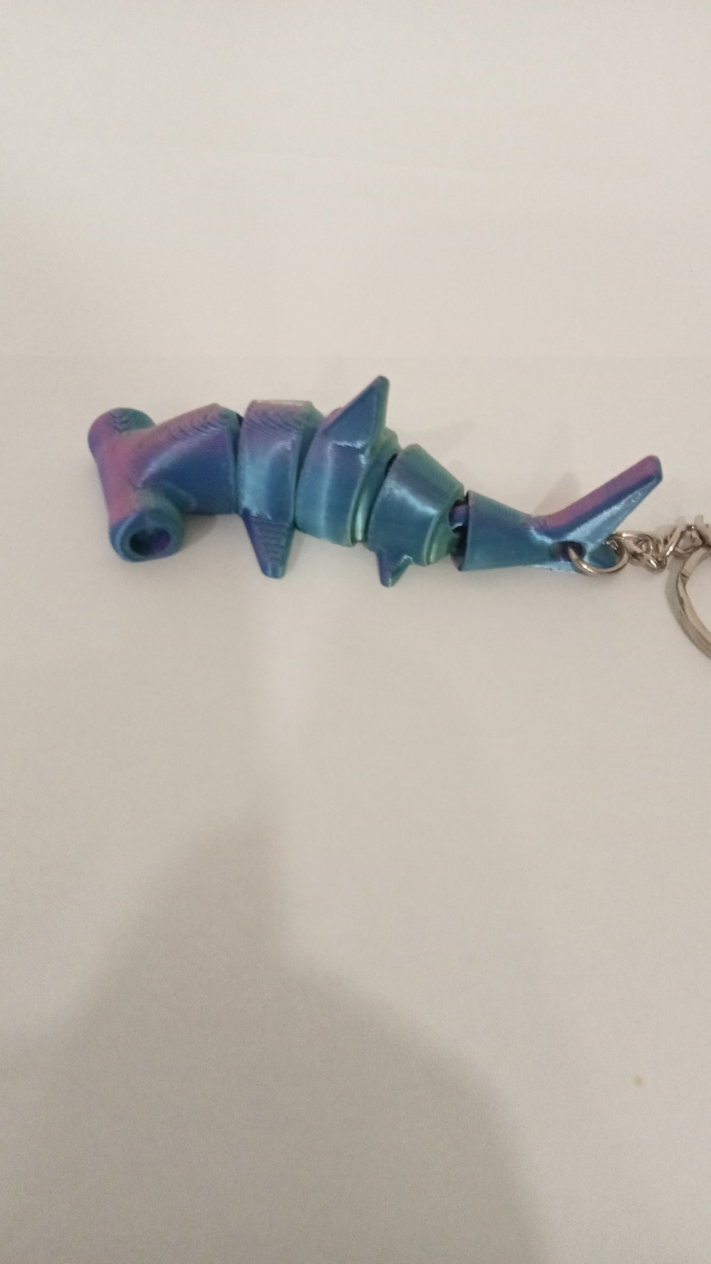 Tri colour shark keychain